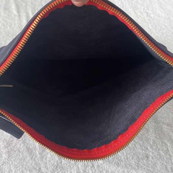CLARE V. Navy blue suede clutch preloved! - Picture 3 of 6